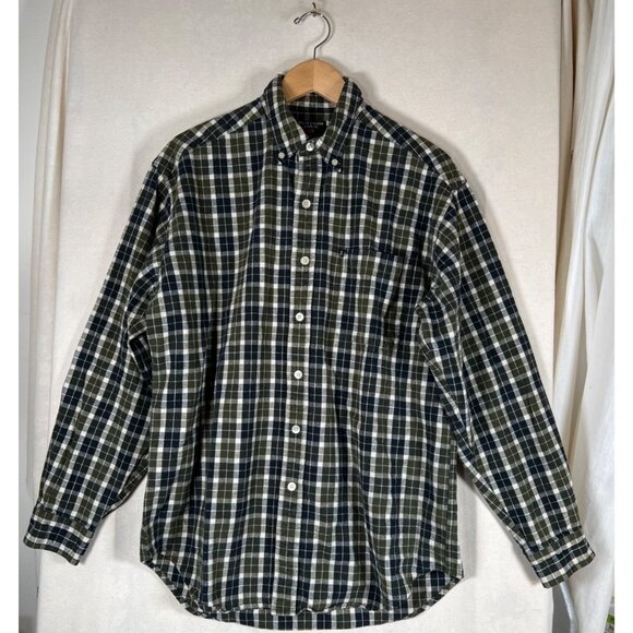 90s VTG Ralph Lauren Jeans Co Men Size M Plaid Flannel Shirt Button Down Collar - Picture 7 of 10